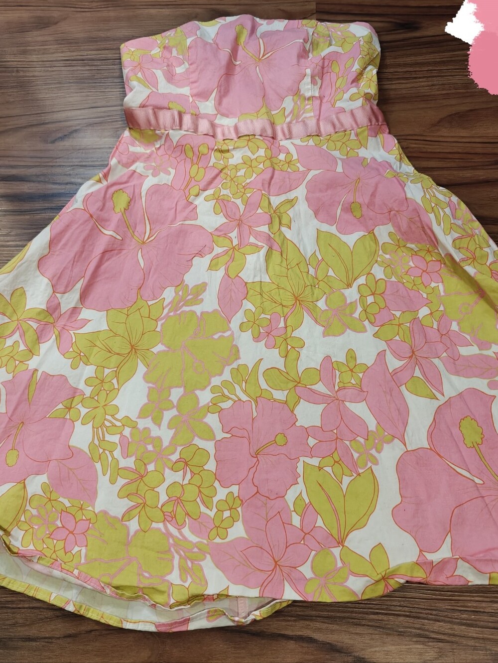 Strapless Women’s Dress Y2K Floral Vintage Retro